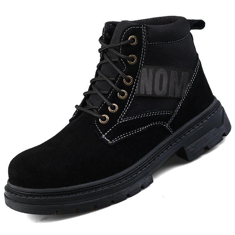

Men s Winter High-Top Steel Toe Work Boots, Anti-Smash & Puncture Resistant, Suede for Construction & Welding