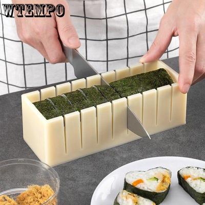 Sushi DIY Roll Maker Kit Sushi Smooth Non-stick Grooving Rice Roller Mold Mold Chef Kitchen Set