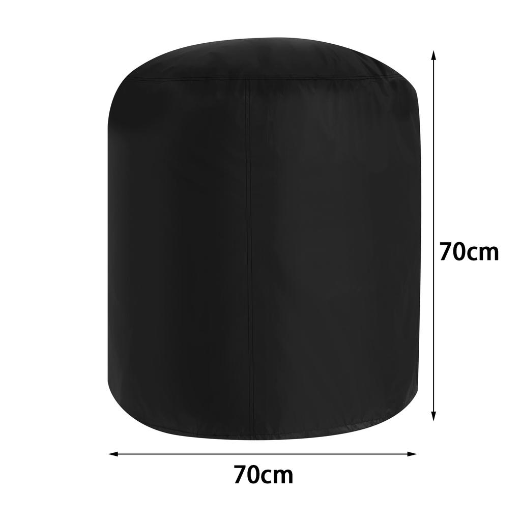 Grill Cover Waterproof Round BBQ Grill Cover Heavy Duty Outdoor Camping Barbecue Charcoal Fire Pit Stove Protection Cover