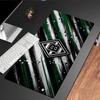 Green And Silver Abstract Mouse Pad, Rubber Base, Mouse Pad for Gamers and Office Use, Gaming Desk , Easy To Clean Mat Christmas fan gifts