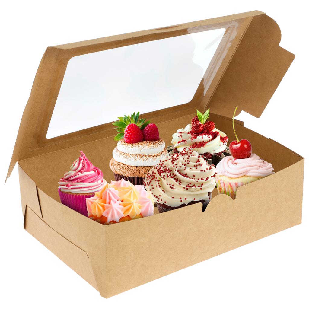 15/20 Pcs Christmas Gift Box Cupcake Boxes Container Chocolate Cake Muffin Gift Packing Bags Xmas Party Decoration New Year 2025