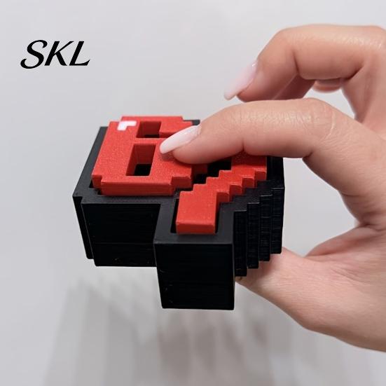 Desktop Stress Relief Toy 3D Printed 67 Clicker Fidget Toy, Pixel Art Desk Decor, Sculpture with Anti-Yellowing Decor Solid Base, for Office Home Fun