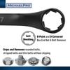 MichaelPro MP001218 Black Oxide Bolt Extractor Offset Wrench and Socket Set 6 Point Round Box End Nut Bolt Remover Stripped Thin Bolt Remover with
