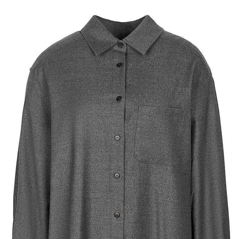Less Loose Casual Wool-Cashmere Blend Long-Sleeve Shirt