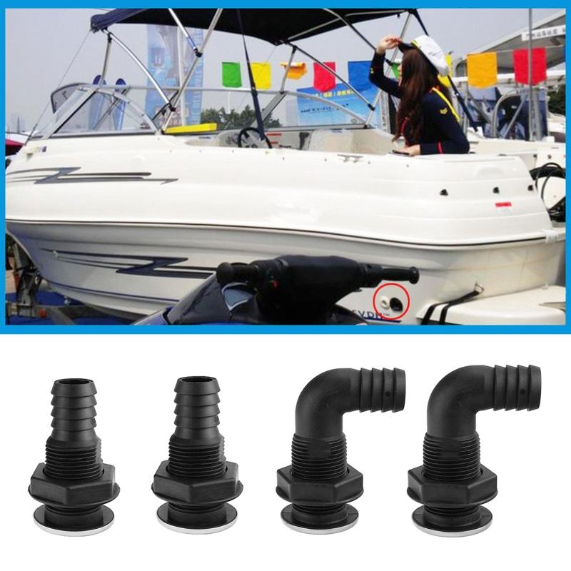 Marin Yacttillbehör 25 mm Nylonplast Genomskrovs Länspump Avloppsutloppsfitting