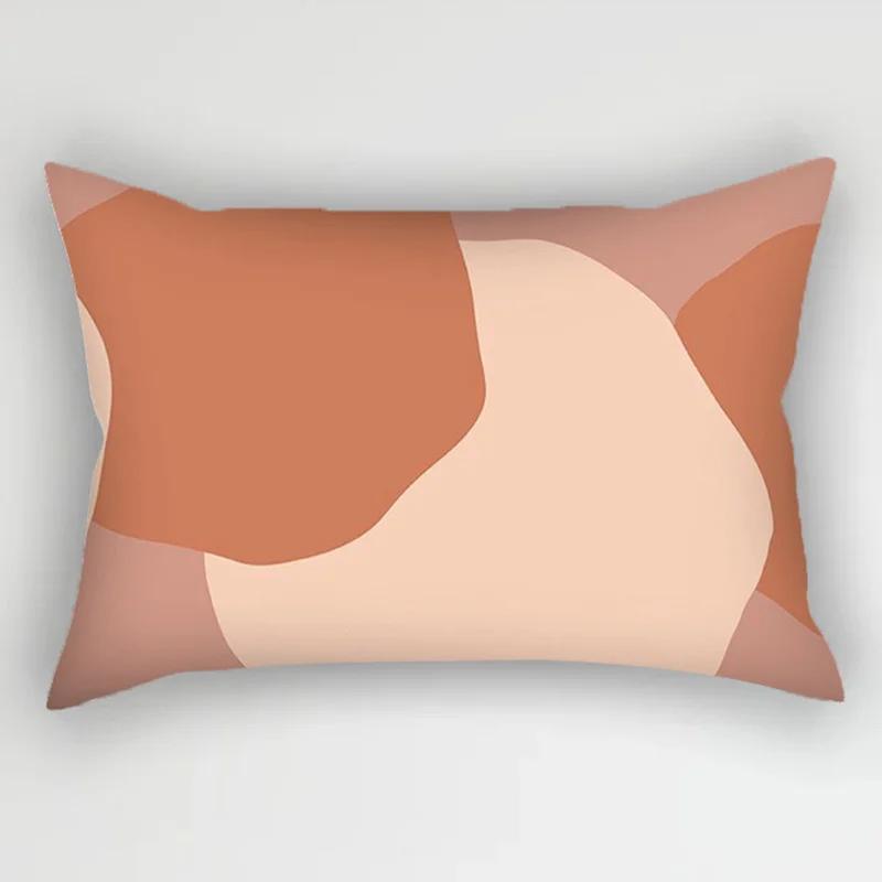 30x50cm 40x60cm 50x70cmGeometric Pillowcase Home Decor Cushion Cover Abstract Leaves Plant Patchwork Rainbow Polyester