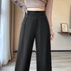 2025 Spring Summer Elegant Suit Wide-leg Pants Women's New Straight Mop Casual Trousers Narrow High Waist Drap Suit Pants