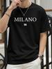 Camiseta Casual Masculina e Feminina Manfinity Homme de Manga Curta com Estampa Gráfica de Letras