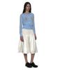 Partimento Woman Lace Trim Smocking Midi Skirt_Ivory