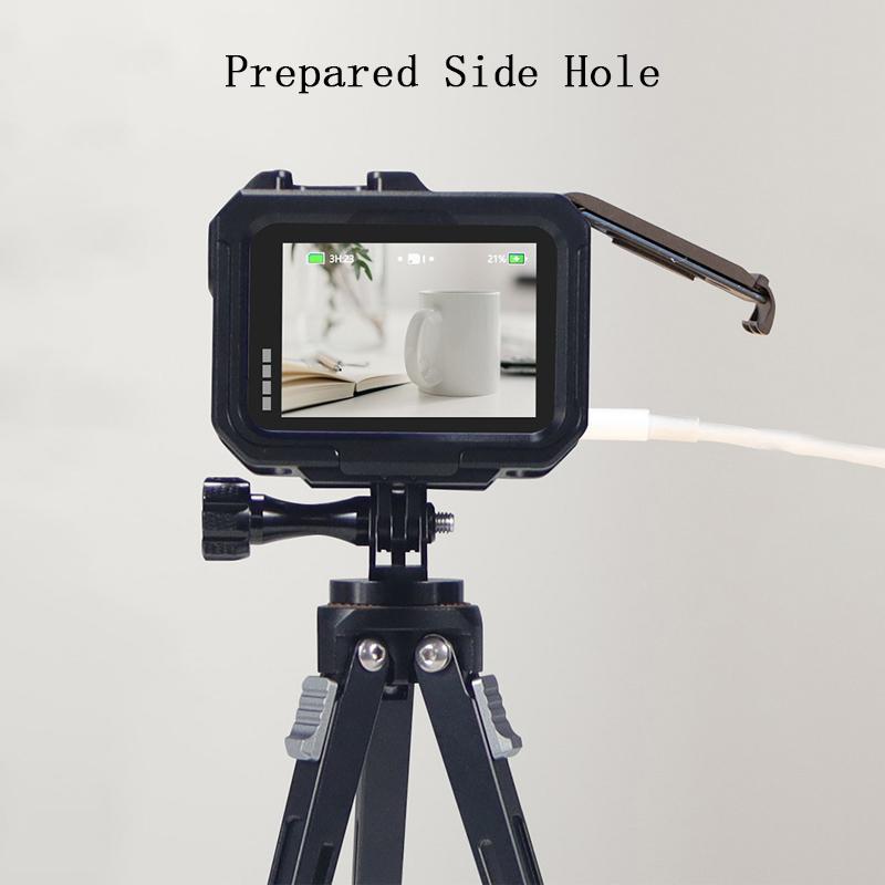 Housing Case for GoPro Hero 13 12 11 10 9 Aluminum Video Cage With 2 Cold Shoe Mount for Microphone LED Light Protective Frame