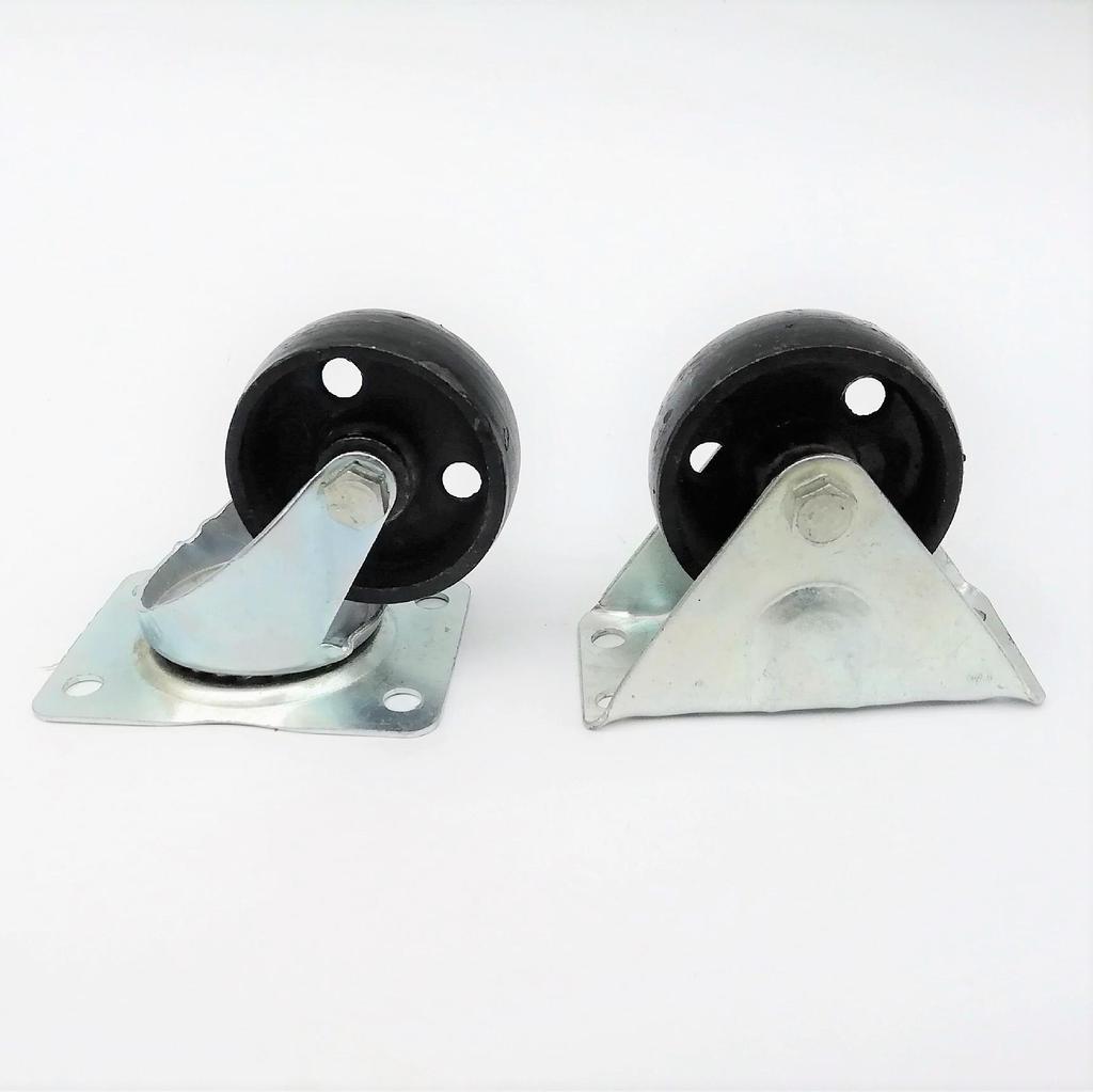 All-Iron Low Center of Gravity Light-Duty Swivel and Fixed Caster Wheel