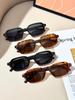 4Pcs Fashionable Square Frame Sunglasses Set with Classic Black Frame & Retro Leopard Print for Daily Commuting and Casual Wear