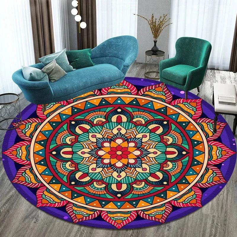 Bitcoin Round Carpet Anti-Slip Circle Area Rug Large for Home Living Room Floor Mat Bedroom Decor Chair Drum Rug Chair Doormat