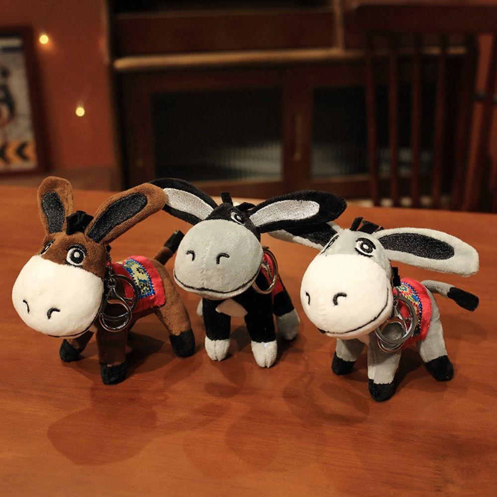 PP Cotton Mini Donkey Stuffered Dolls Soft Donkey Plush Toy  Hanging Ornaments