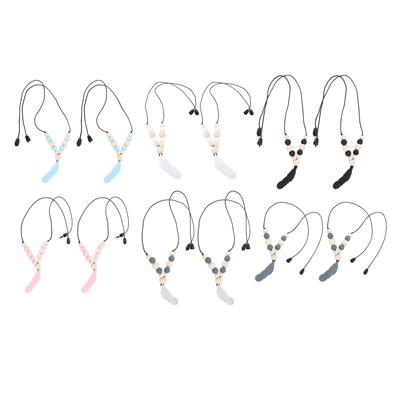 2pcs Sensory Necklace Reduce Finger Chewing Soft Silicone Chew Necklace Feather Pendant Sensory Neck