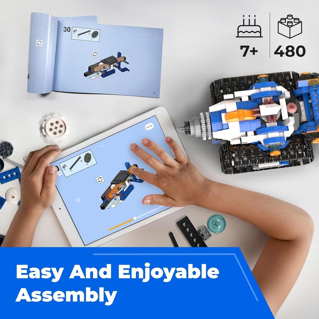 Robot J Creative Robot Building Kit, 6-in-1 Programmable App Remote Control Robot/Tank STEM Learning Toy, Educational Coding Gifts for 7-8 8-12 Years
