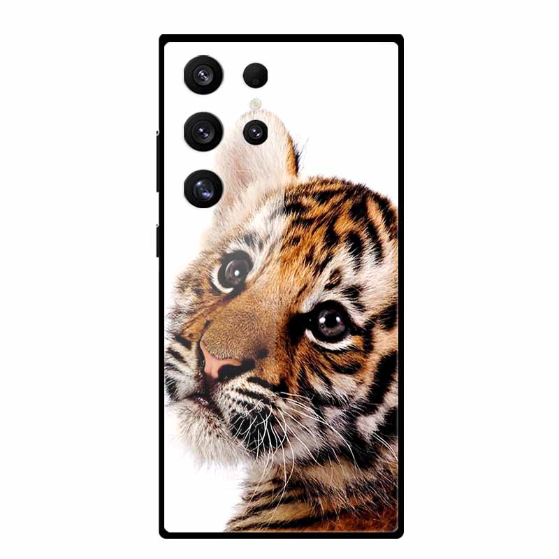 For Samsung S25 S 25 Ultra Hard Tempered Glass Case Capa Coque Bumper For Samsung Galaxy S 24 S24+ FE Wolf Phone Back Cover