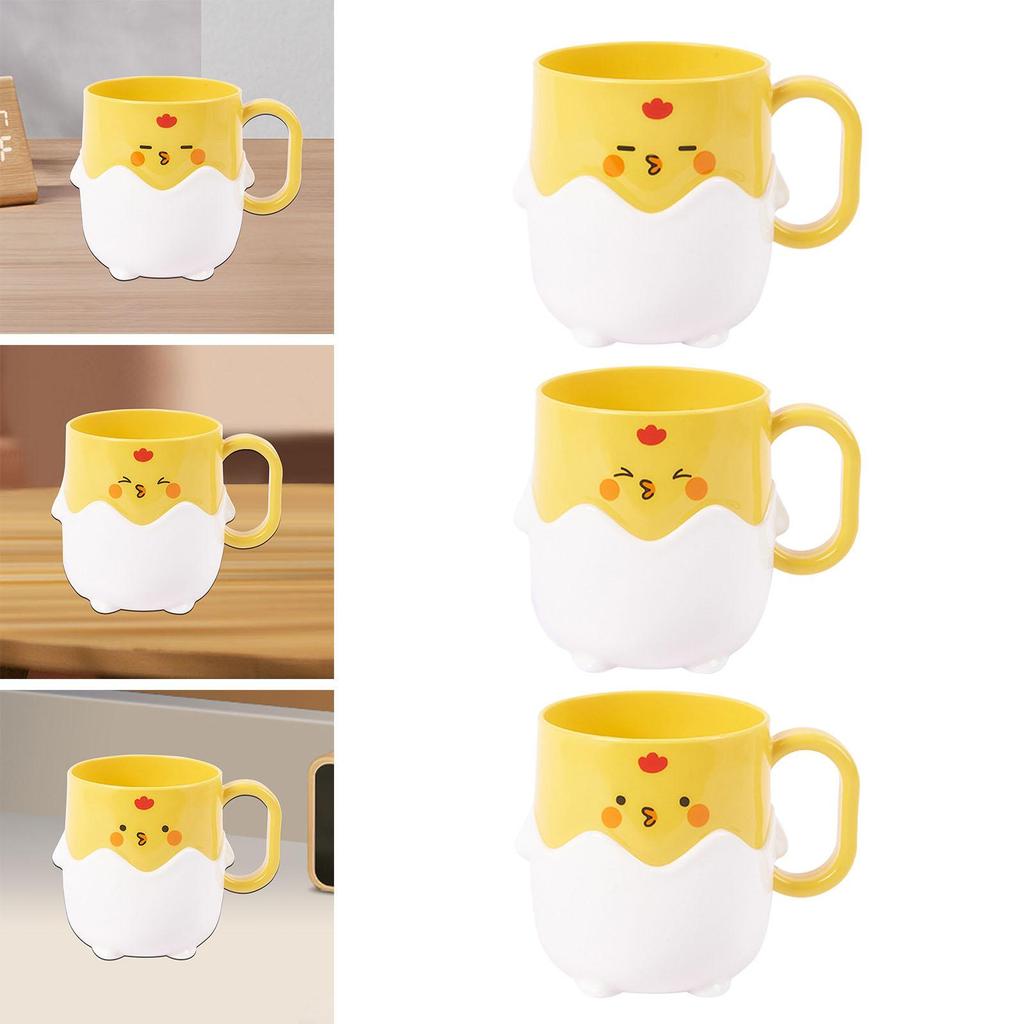 Cartoon Chicken Toothbrush Cup Creative Comfortable Handle Anti Drop Washing Cup for Child Boys Girls Kids Teens Traveling