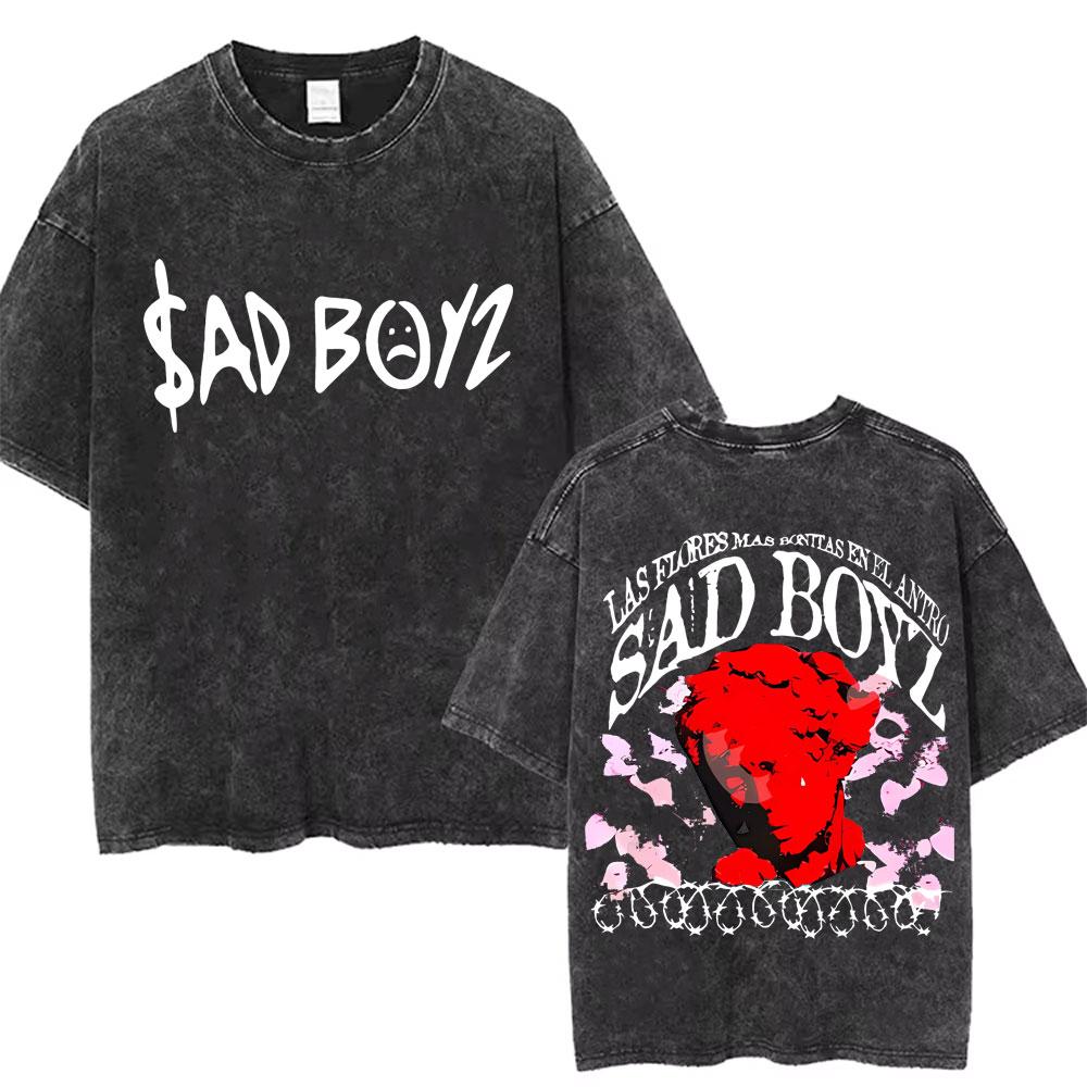 Washed Vintage Junior H Sad Boyz Tour T Shirts Men Women Hip Hop Fashion Tshirt Mens Oversized Crewneck Short Sleeve Tshirts