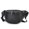 Multifunktionale Herren Hüfttaschen Bauchtasche PU-Leder Wander-Umhängetasche für Herren Mode Nieten-Design Herren-Gürteltasche