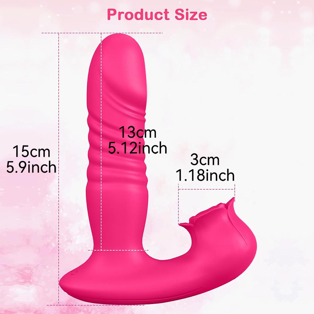 Rose Sucking Dildo Vibrator For Female Clitoral Sucker Vagina Clitoris Stimulator Vibrator Dildo G Spot Anal Vagina Massager Adult Women Sextoys 18+