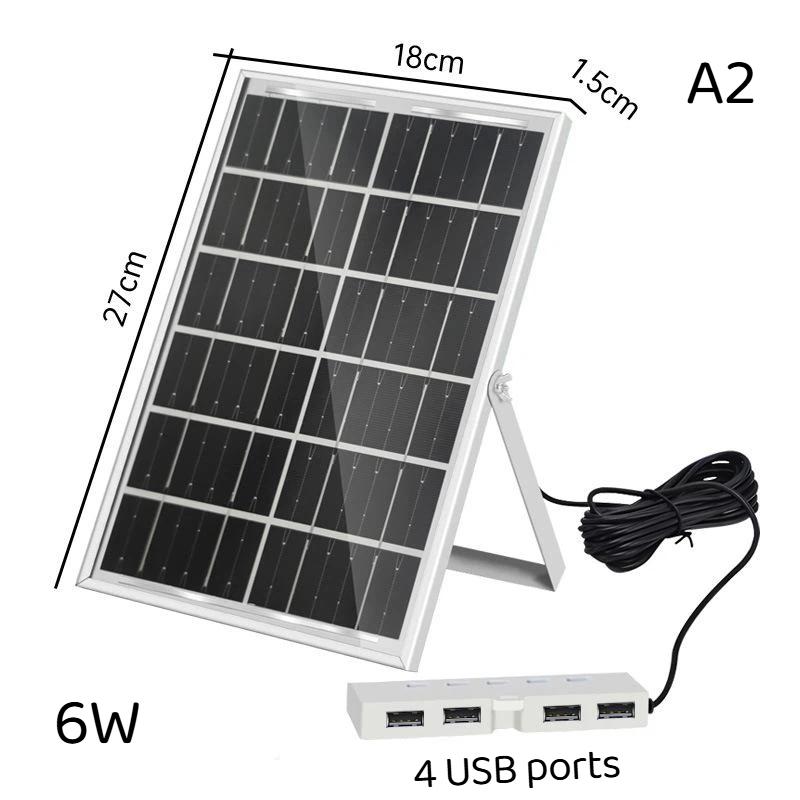 Solar Battery Charger 4 USB Ports Fast Charging Efficient Solar Absorption for Outdoor Trips Power Supply Emergency Backup