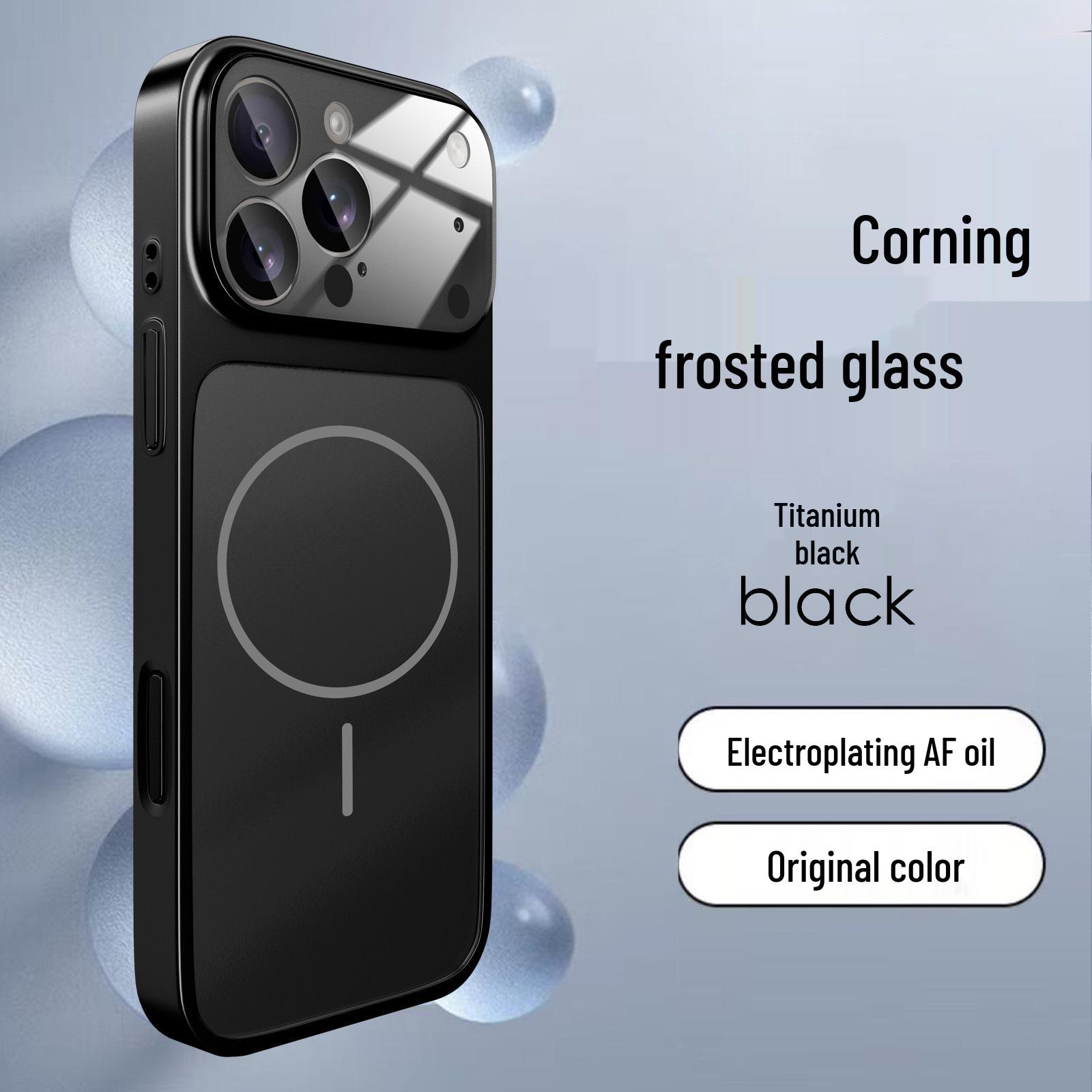 iPhone 17 PRO Frosted Glass Magnetic Suction Case with Large Window iPhone 11 Pro Max