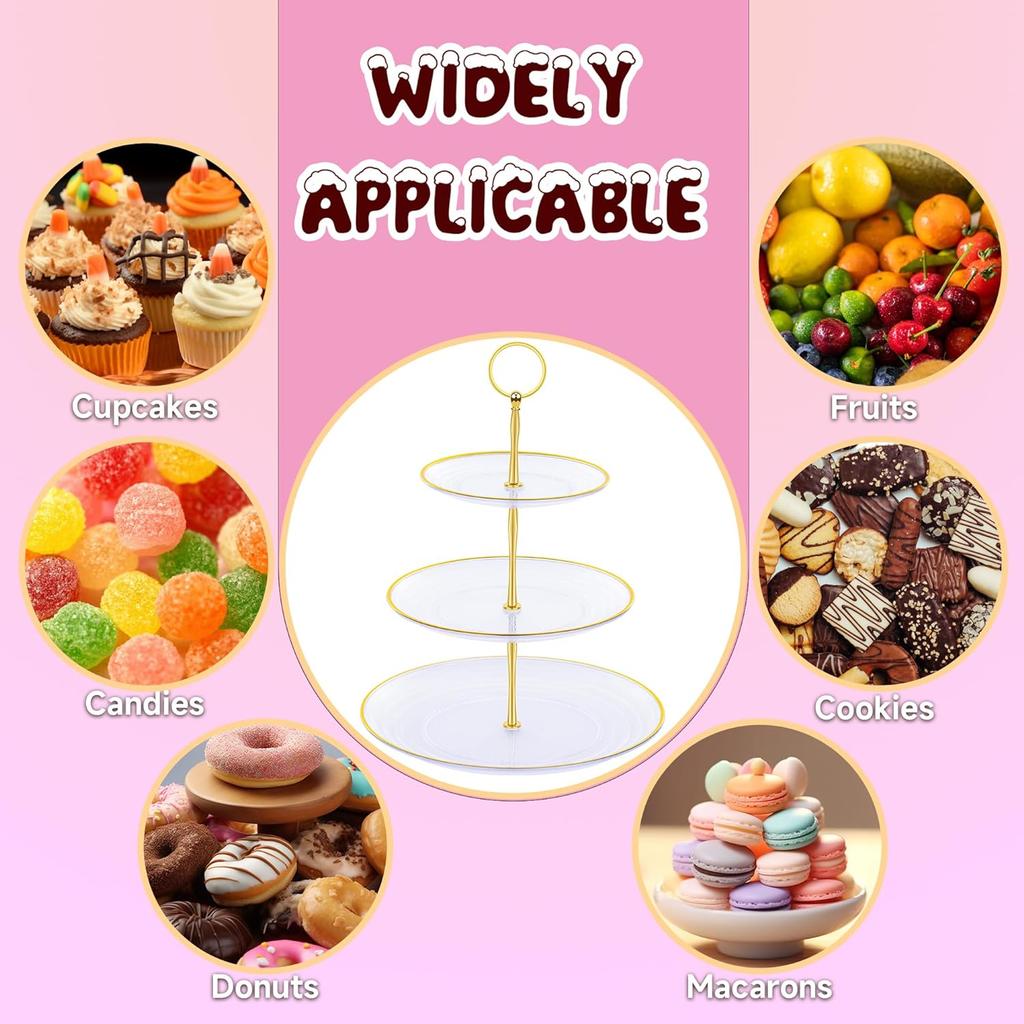 3 Layer Cake Stand Fruit Plate Tray Display Birthday Party Dessert Wedding Three Layer Cake Count Heart Rack Dessert Plate