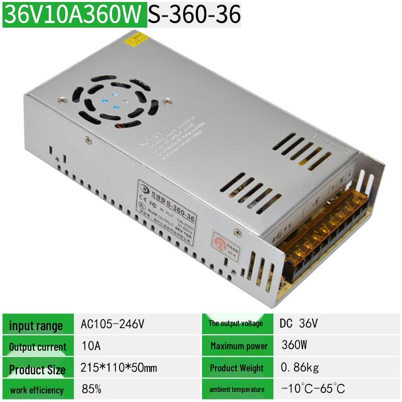 220V To 36V DC Switching Power Supply, 10A Automation for High Power Motor & LED Strip, 500W Transformer