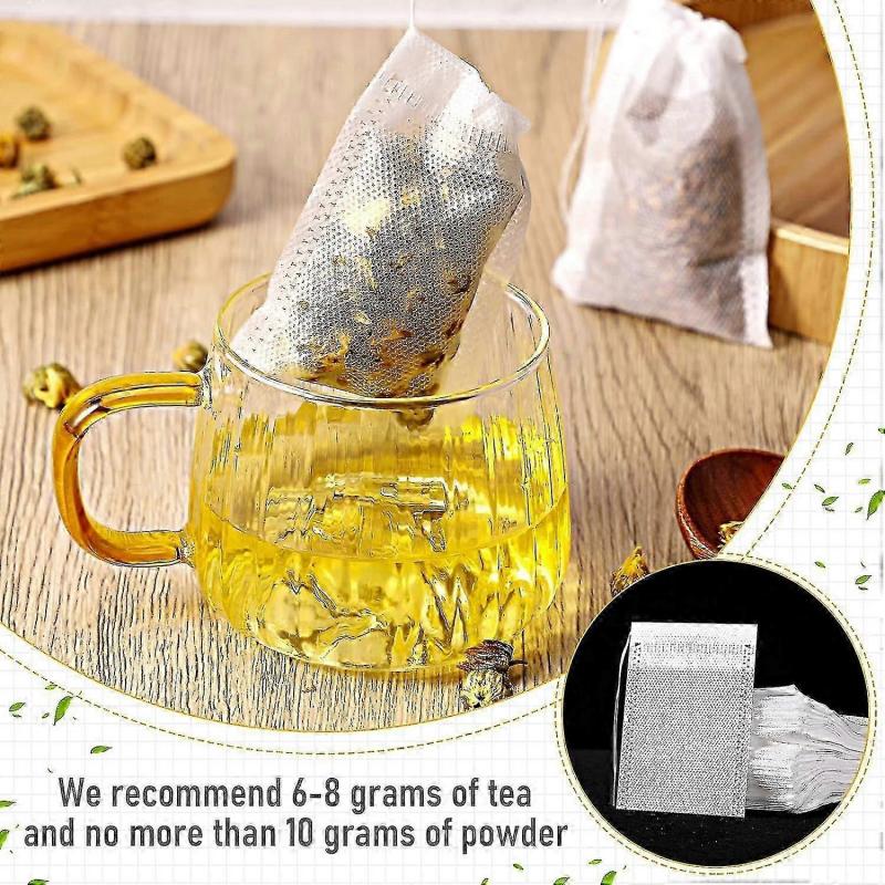 500pcs Disposable Drawstring Tea Bags for Loose Leaf Herb & Spice, Filter Sachets for Bath Cooking