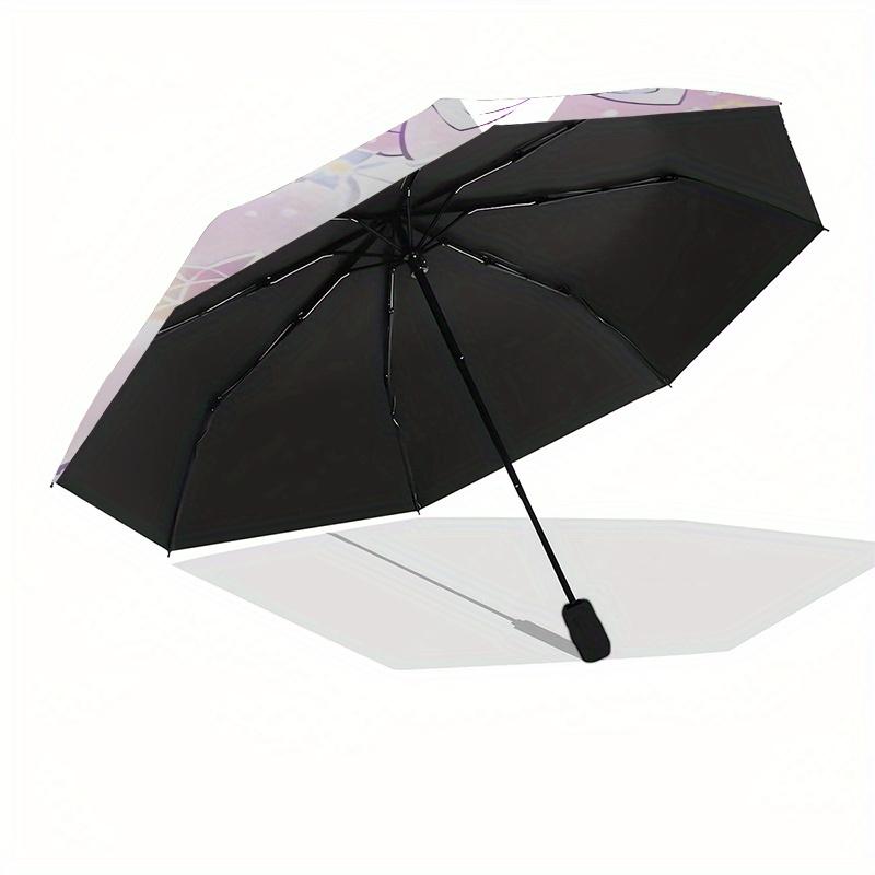 Little Twin Stars,Sanrio Characters Automatic Folding Umbrella-Simple 8-Rib Design, Bright Cartoon Pattern, Durable Iron Frame, Suitable For