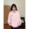 Womens Vintage Striped Snowflake Embroidered Hoodie Fall Loose Casual Top