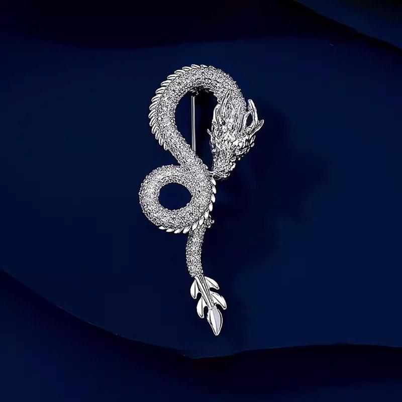 Modische Chinesische Drachen Brosche Anstecknadel Chinesischer Drachen Pin Brosche Elegantes Abzeichen Zubehör für Anspruchsvolle Personen