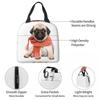 Winter Funny Fawn Pug Funny Dog Lover Insulated Lunch Bag for Women Office Cooler Thermal Food Box Tote Lunch Boxes Container