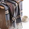 Diamond Pattern Men's Imitation Cashmere Scarf Autumn and Winter Commuting Neck Protection Cold Neck Scarf High End Warm Shawl