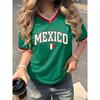 Damski Męski T-shirt z Nadrukiem Meksyku V-Dekolt Krótki Rękaw Letni Koszulka Graficzna Koszulki Plus Size Sportowy T-shirt