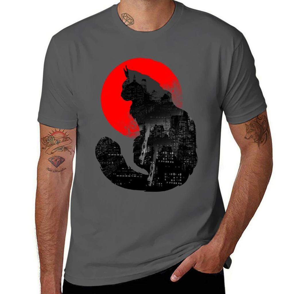 Urban Cat TShirt Casual Loose Short Sleeve Tee for Unisex