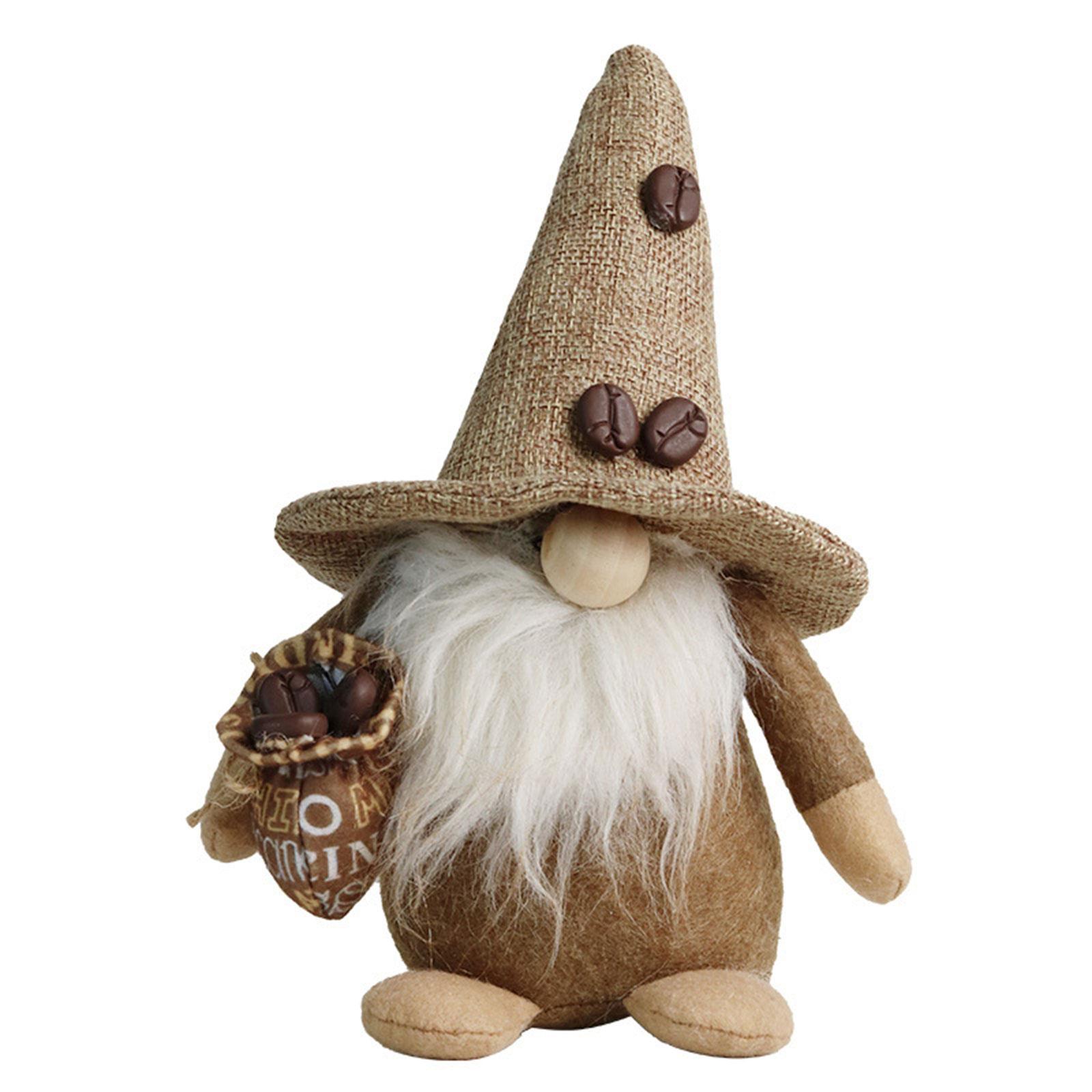 

Костюм шеф-кухаря кавового гнома Статуетки Стояча плюшева лялька Faceles Scandinavian Tomtes Nisse Swedish Gnome Bar Shop Decors