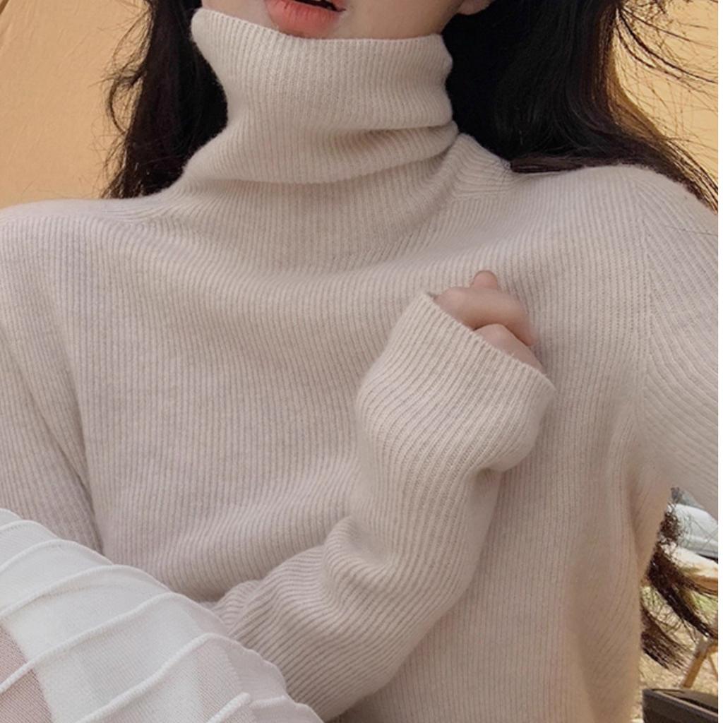 Autumn and Winter High-neck Knitted Sweater for Women, Stylish Tight Base Sweater, High-end Soft and Soft Inner Layer Top