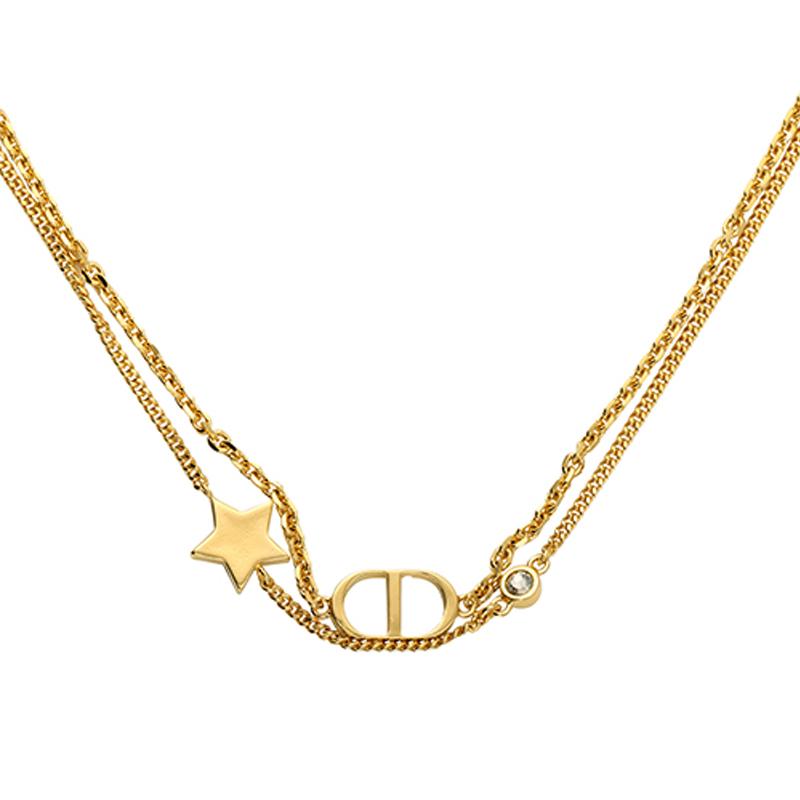 Dior CD Double Chain Star Bracelet Women Bracelet Gold B1133PMTCY-D301