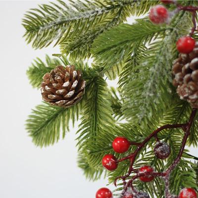 Christmas Wreath Teardrop Wreath Berry Pine Cones Decor Artificial Holiday Garland For Holiday Indoor Fireplace Mantle Porch