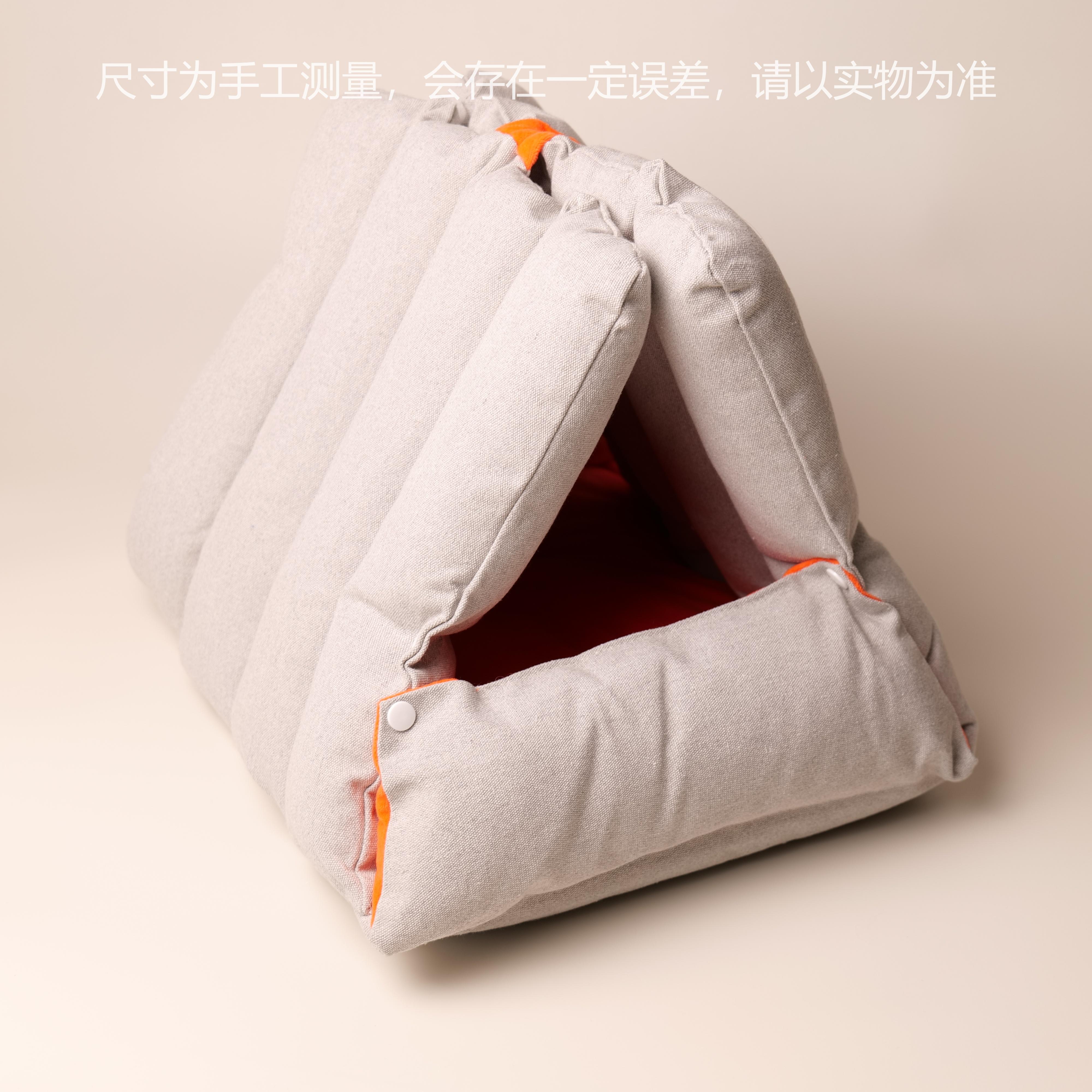 

Triangle Sofa Pet Cave Bed Modular Transformable Warm Winter Cat Dog Tunnel Nest 3-in-1 Foldable Plush Burrow Kennel 45 38 38cm
