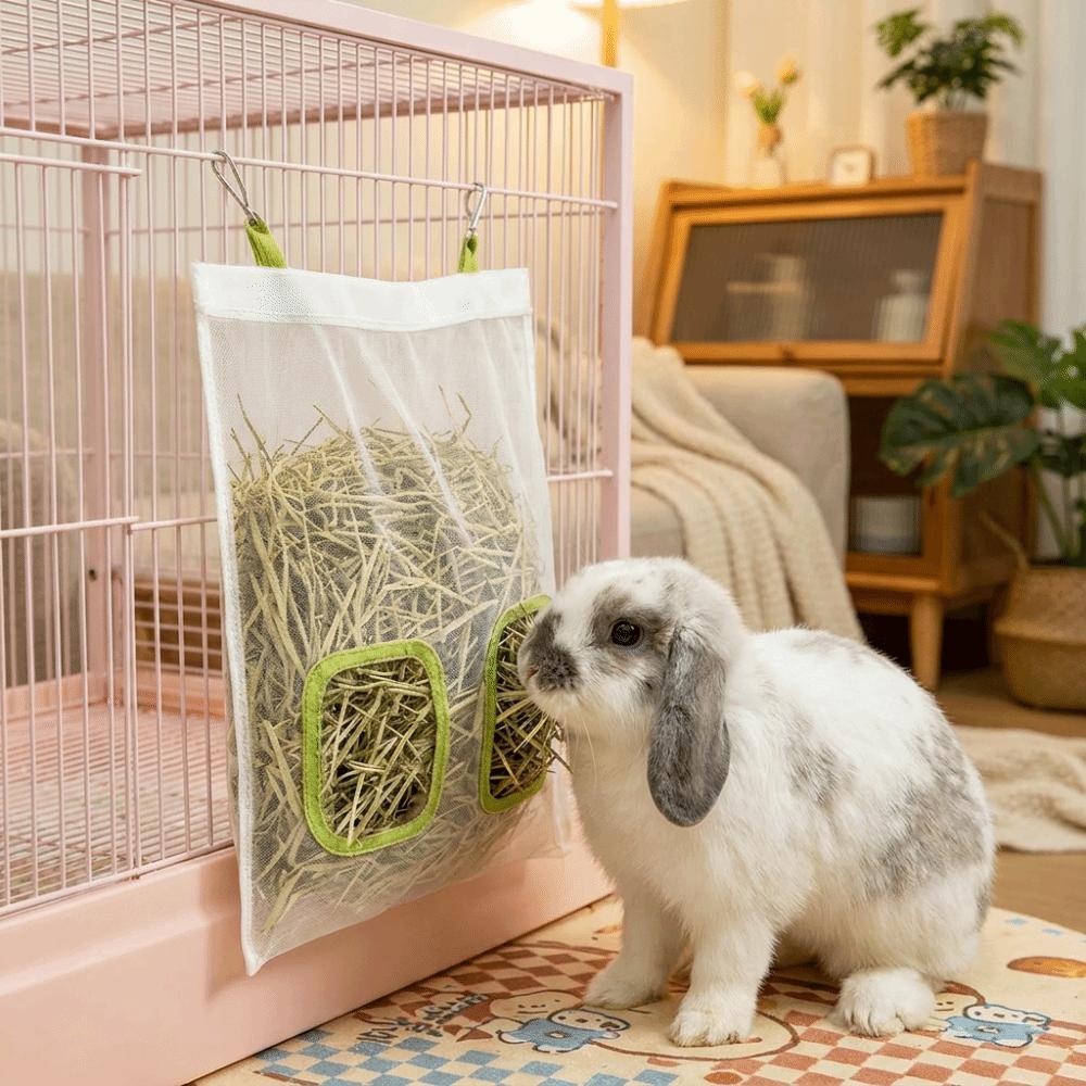 Large Capacity Hanging Hay Feeder Leak-Proof Pet Feeding Bag Hay Storage Bag Indoor