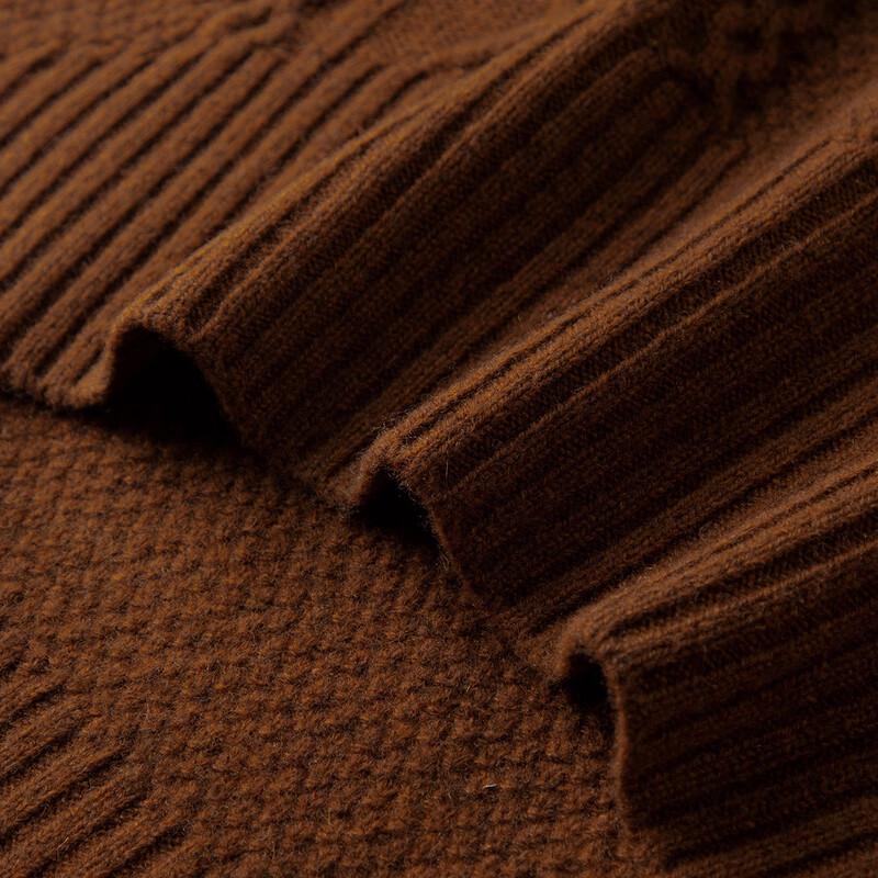 Women's Thick Pure Wool Color-Block Cable Knit Sweater