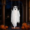 Large Hanging Ghost for Trees Luminous Halloween Swing with Witch Hat, Remote-controlled Adjustable Outdoor Party Brightness, Flying Ornament