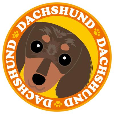 Staring Ducks Fund Lang Schokoladen-Fleck Hund Aufkleber Orange Rückseite Rund Größe L MK-2