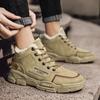 Men Snow Boots Winter Anti Slip Plush Indoor Warm Cold Proof Snow Boots High Top Platform Lace Up Outdoor Sport Work Boots