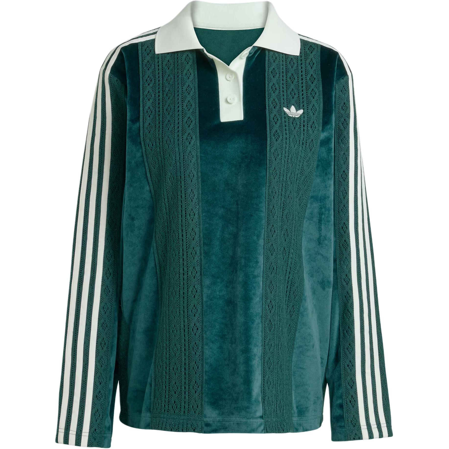 Adidas Originals Winterised Three Stripe Soccer Polo Top KS7796 S