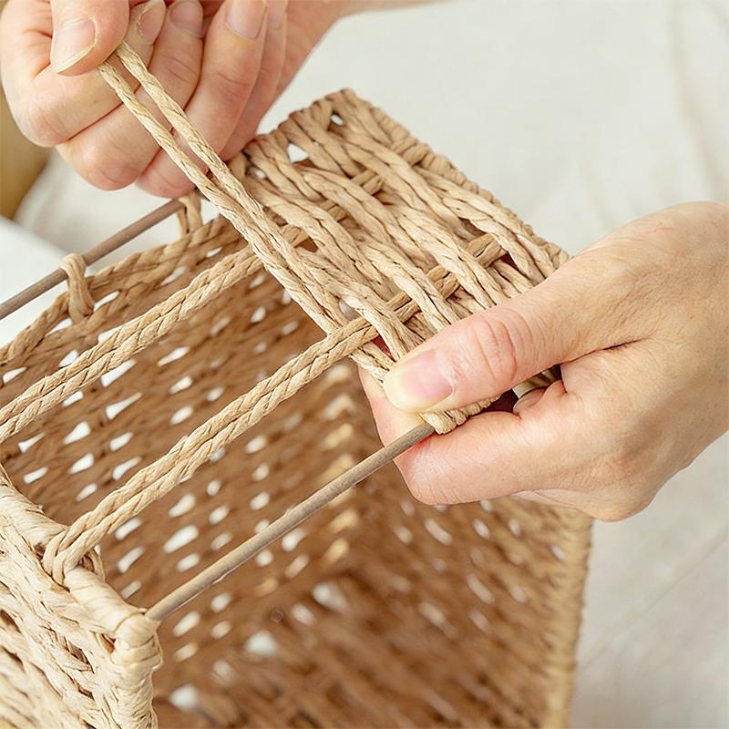 Household Rattan Woven Storage Box For Toys Snacks And Miscellaneous Items Desktop Cosmetic Storage Box