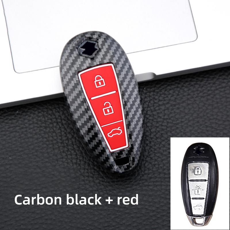 Abs Carbon Car Smart Key Cover Case Bag Protector Keychain For Suzuki Baleno Ertiga Ciaz Ignis Kizashi Swift Sx4 S-Cross Vitars